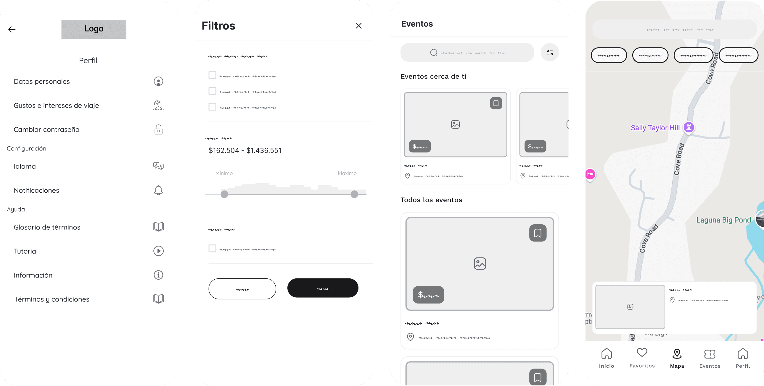 Second row of wireframes