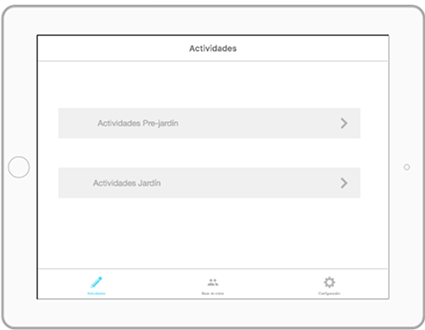 Actividades mobile wireframe