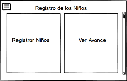Registro de los Niños wireframe