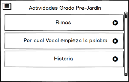 Actividades Grado Pre-Jardín wireframe